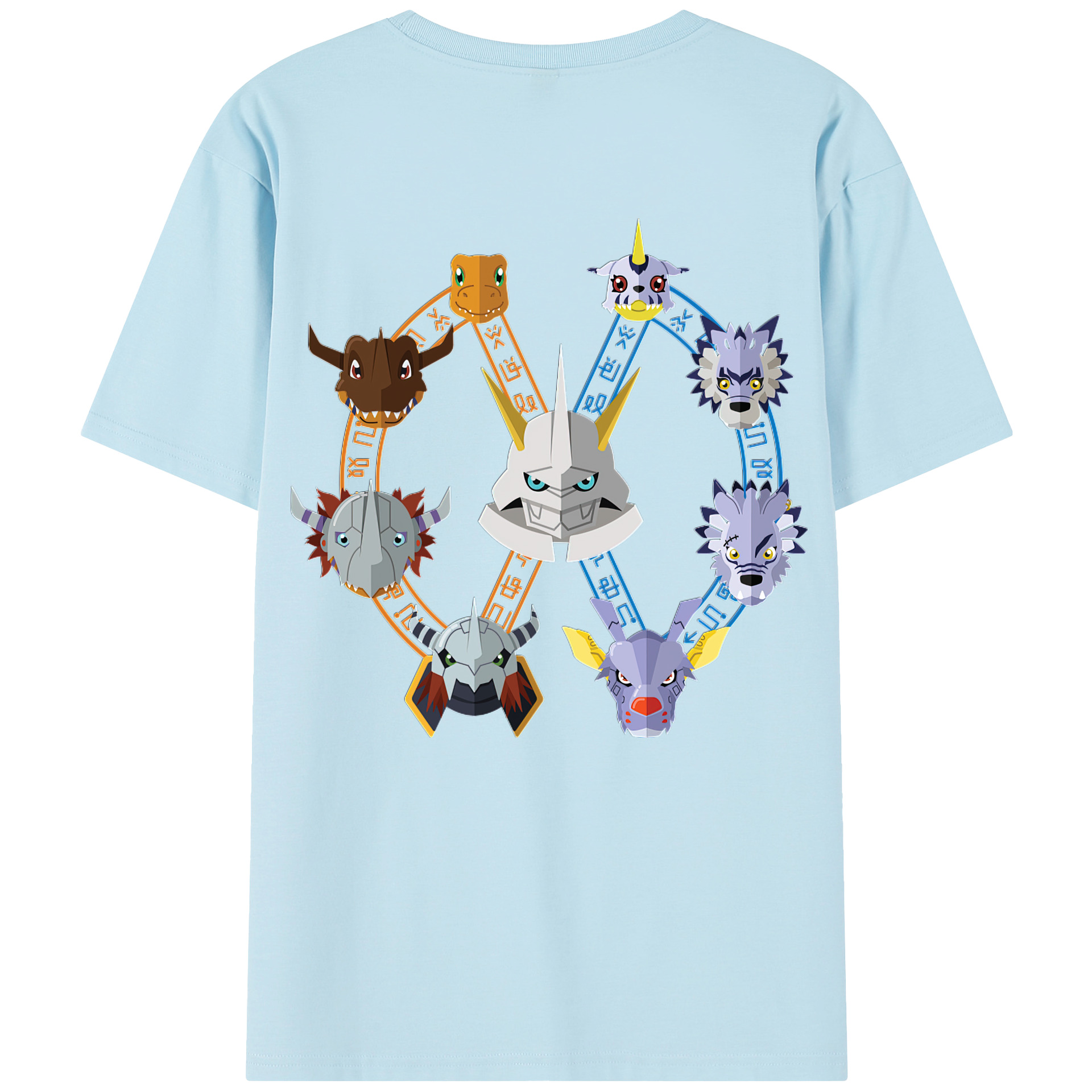 （画像用） Digimon デジタルモンスター/デジモン 綿100％半袖Tシャツ（背面プリント）